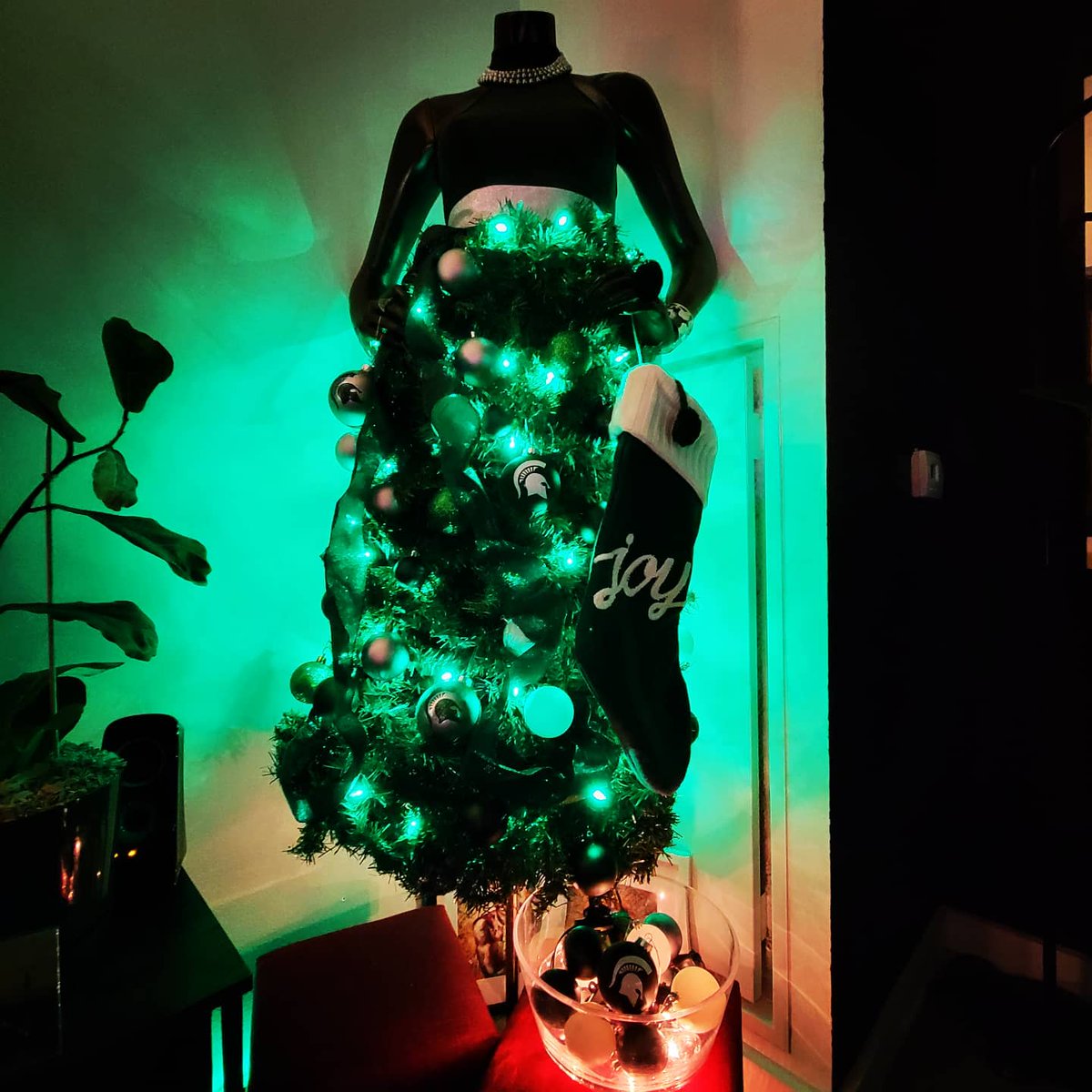 precisebydesign's tweet image. Thanks to my genius sister, @tiffinydiva for my personalized Spartan themed Divaquin (Diva+Mannequin=Divaquin) Christmas tree.  I think I'll name her Sparta.  #gogreen #gowhite #happyholidays #divaquin #precisebydesign #declutter #organize #professionalorganizer