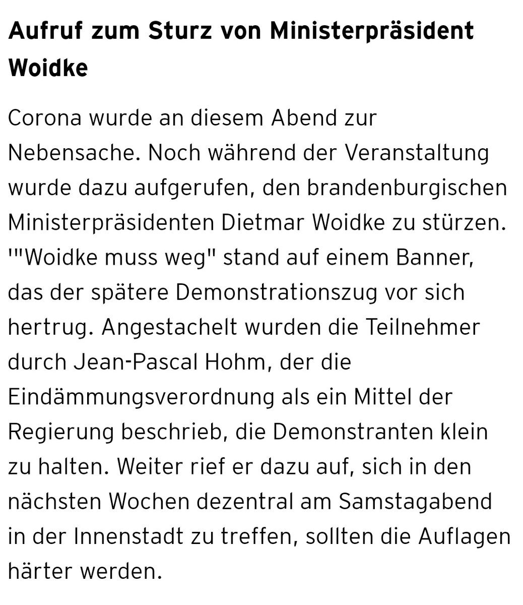 robertwagner198's tweet photo. Die extreme Rechte sieht in der Coronakrise eine Gelegenheit, Umsturzfantasien gegen die verhasste BRD zu schüren. Besonders erfolgreich ist dabei der Neofaschist Jean-Pascal #Hohm in #Cottbus. Seit Wochen peitscht er die Massen dort auf. Heute eskalierte der Protest. /1

#cb1812 https://t.co/Riy8jYQJa1