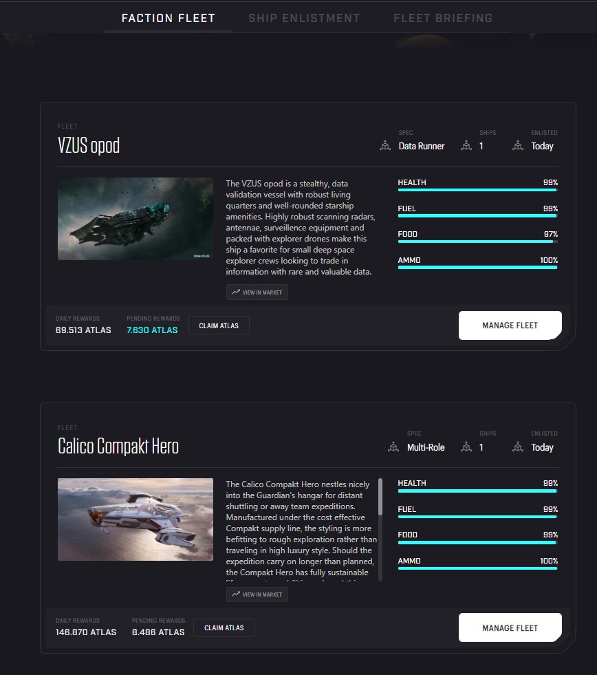 cagyjan1's tweet photo. I am already earning @staratlas $atlas token for sending my ships on a mission.

Are you? https://t.co/exAGrqxFbt