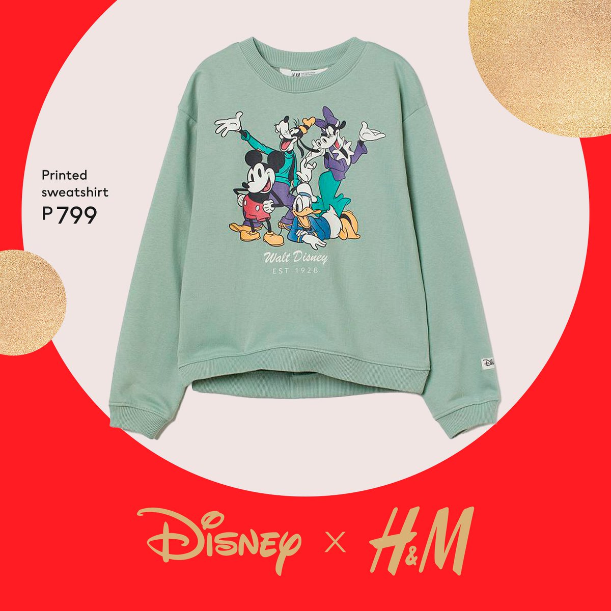 The #DisneyxHM collection features classic Holiday hues to put your little one in the mood. #HMKids

 Get this sweatshirt at P799 in stores and online: hm.com/kids/shop-by-f…