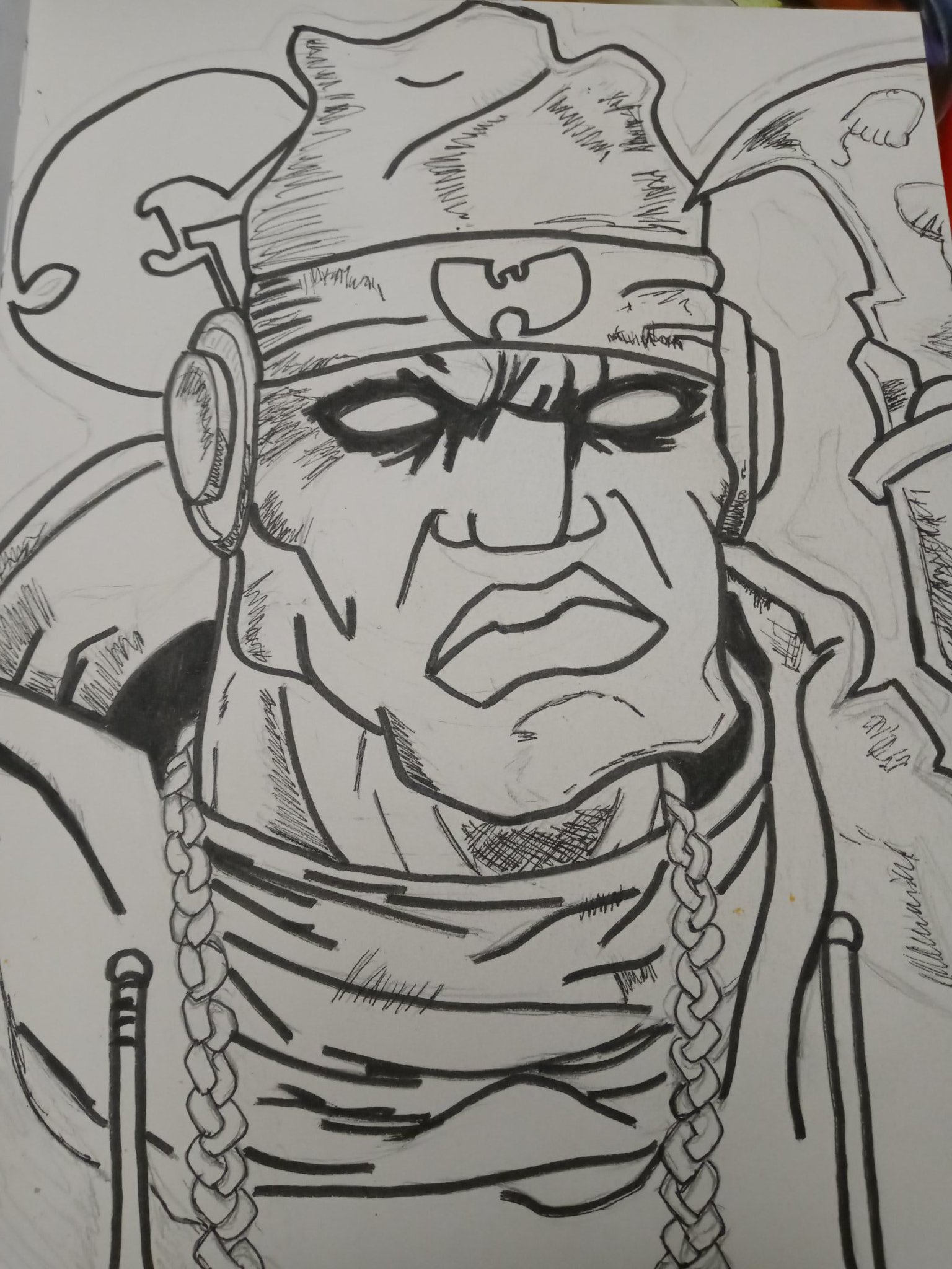 2 pic. Today's #SketchYourFavArtistsADay I did @TheRealGZA. https://t.co/Pjgfgeaosx