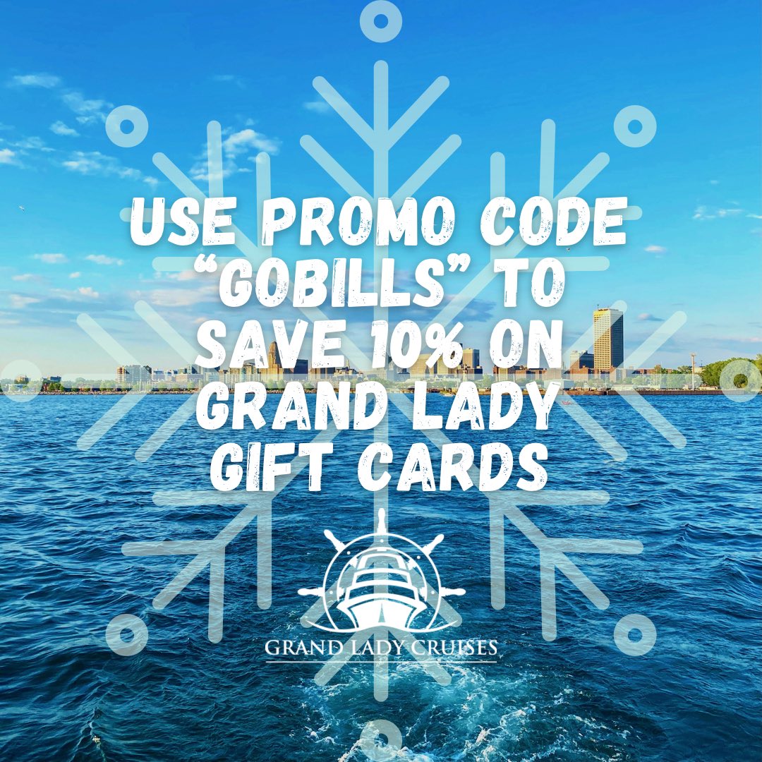 Now through Kick Off on Sunday: save 10% on Grand Lady Gift Cards with promo code GOBILLS