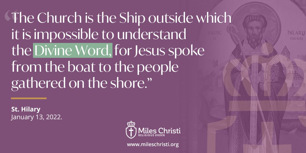 MilesChristiUS's tweet photo. St. Hilary found confirmation that God was everywhere and omnipotent. 

#mileschristi #catholic #mcusa https://t.co/PbMZeXyUVp