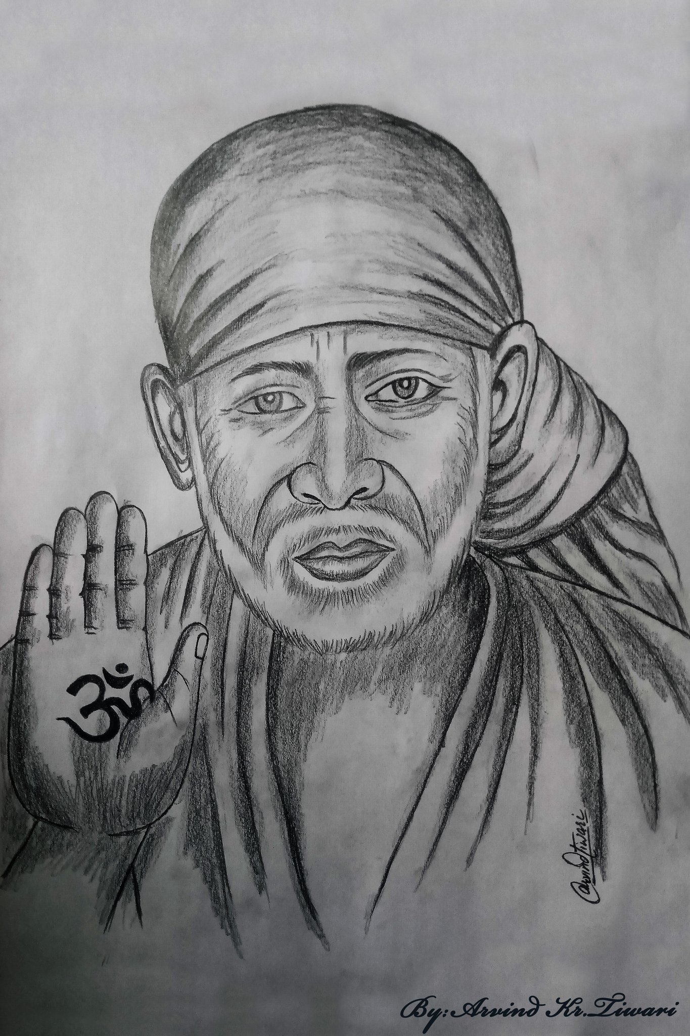 How to Draw Sai Baba of Shirdi (Hinduism) Step by Step |  DrawingTutorials101.com
