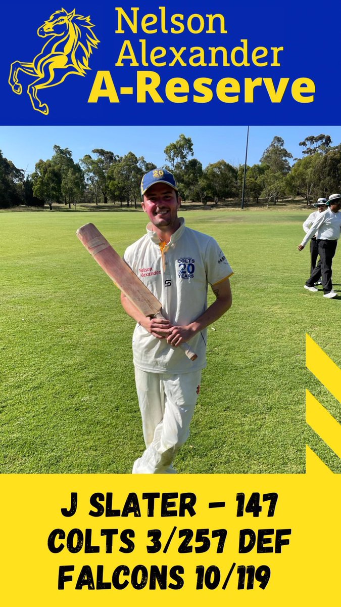 What a win by A Reserve and a brilliant knock by J.Slater 147 great way to finish before the Xmas break