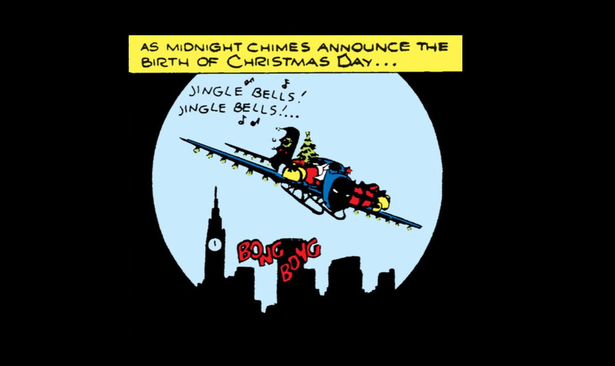HeroesUnited_4's tweet photo. The π¦ #Batman π¦ - Batman Issue #27 (Cover Date February 1945, published December 1944) - the #Batplane helps deliver #Christmas gifts as "Midnight announces the birth of Christmas Day" - #MerryChristmas https://t.co/MdwFLKxajo