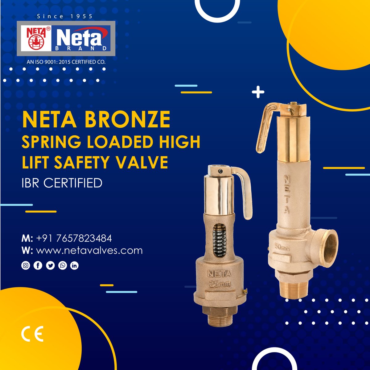 NetaMetalWorks's tweet photo. Neta Bronze Spring Loaded High Lift Safety Valve POP Type, Open/Enclosed Discharge Screwed Male Inlet BSP Taper Threads. Call us Now and Book your order.
Call - 7657823484
Info@Netametal.com
https://t.co/ClMitGNQR1
#netavalve #Netametalworks #Netavalves https://t.co/lsUNL1abWo