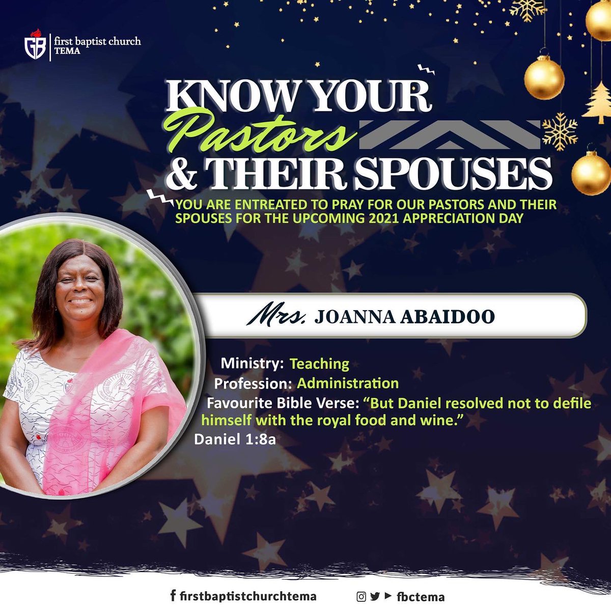 fbctema's tweet photo. Know Your Pastors and their Spouses! Rev and Mrs Abaidoo ❤️❤️ https://t.co/4PSuIyKuZb