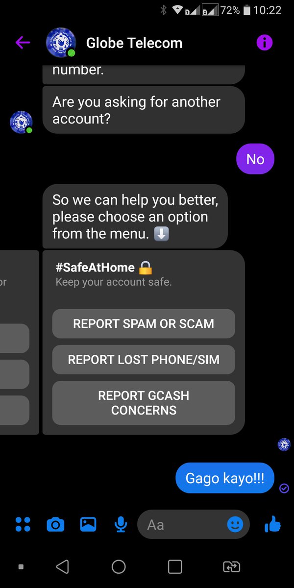 JojoSaddul's tweet photo. Automated responses aren't actually helpful @talk2GLOBE https://t.co/uDb7Kc2Kuk