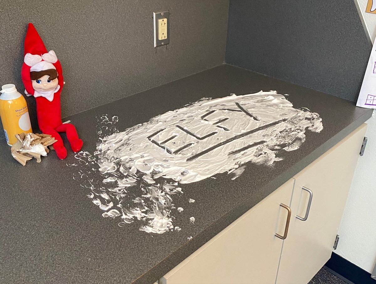 Happy Holidays from our silly family to yours! 🥰  #walkeratwork #mymisd shoutout to <a href="/mistyryoung/">Misty Young</a>  for the special Elf that came for a visit to kindergarten!