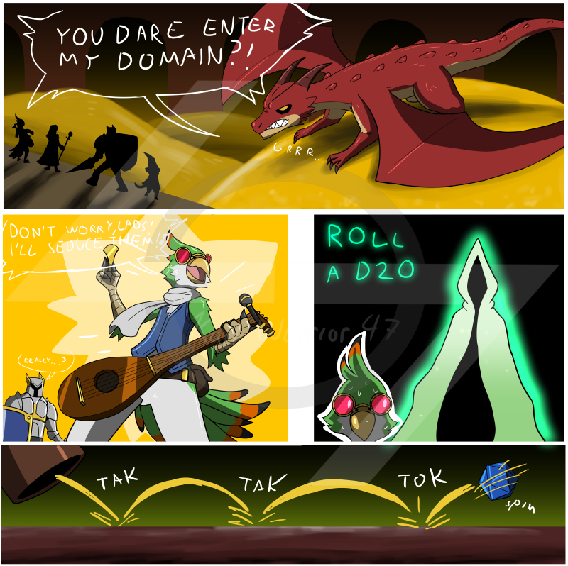 KarlWarrior47's tweet photo. [REPOST] 
The Bard and The Dragon
#webcomic #comic #infinitegauntlet #fantasy #fantasyart #dragon #bard #anthro #DnD https://t.co/4P4Z35S85I