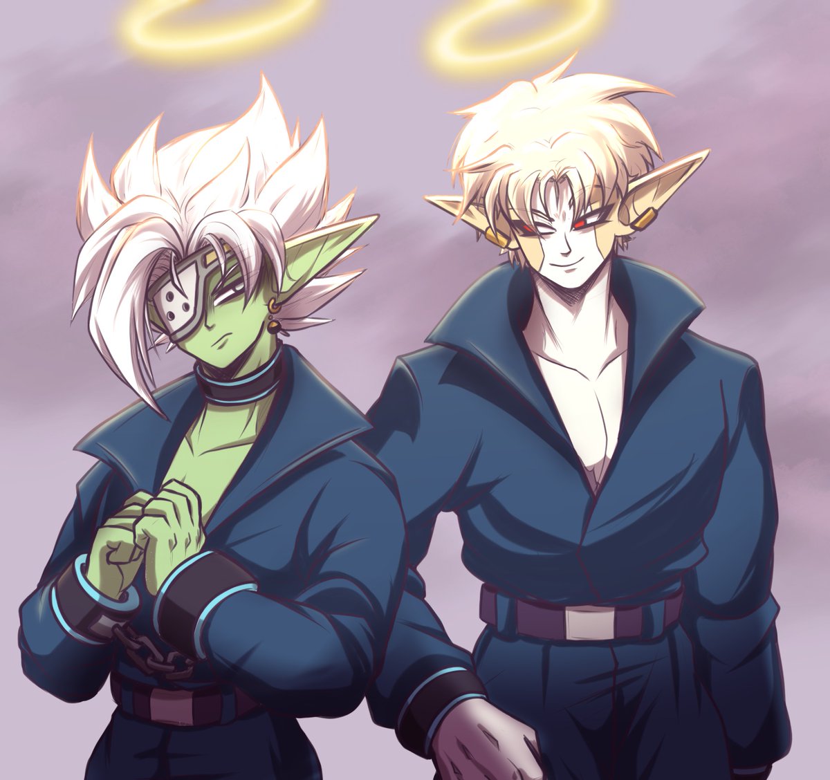 struggling_name's tweet photo. When Hearts went to hell, would he have seen Zamasu since Hearts cubed him to death?  

This was mostly an excuse to draw Zamasu in the prison outfit. 
But I’m not sure why Hearts had to wear it in the first place. Wouldn’t he just, keep his clothes?
#SDBH #zamasu #sdbhhearts https://t.co/eyRCF920b3