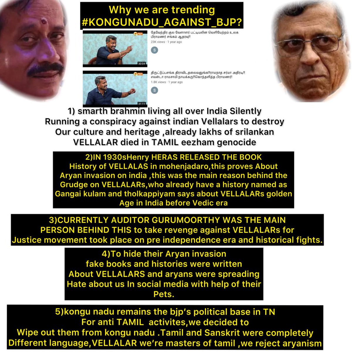 PageVellalar's tweet photo. This is why we trending 👇

"#KONGUNADU_AGAINST_BJP "
#Gobackmodi

@_mr_pillai @savukku @mkstalin @BJP_Gayathri_R @BJP4TamilNadu @annamalai_k @HRajaBJP @BJP4India @VanathiBJP 
#AjithKumar #BJPBhagaoMehangaiHatao #WithdrawCasesAgainstFarmers https://t.co/W9ib7CZjkh