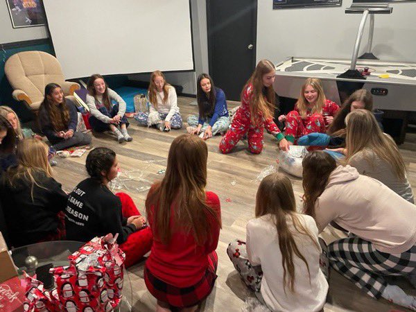 A little Girls Soccer Secret Santa to do some team bonding and build those friendships that go beyond sports! This team is connecting and ready to reach previously unfathomable heights! Small acts like choosing to be with one another on a Saturday night makes this possible! #LEO