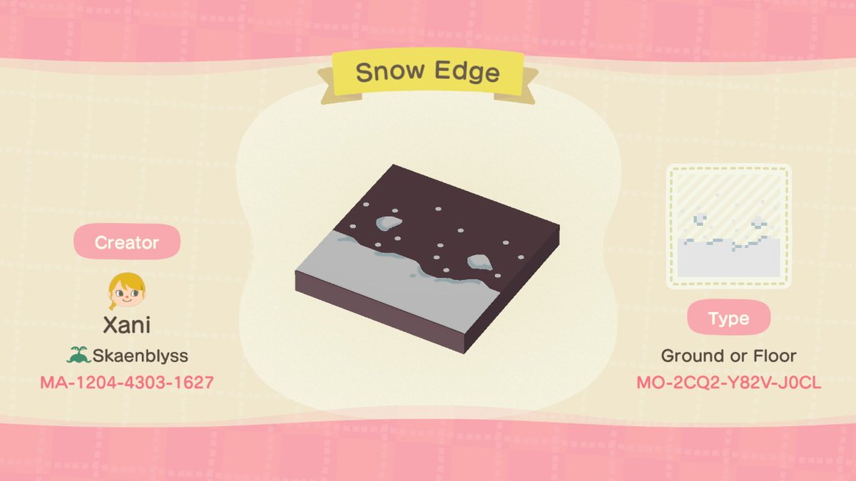 skaenund's tweet photo. Some custom winter path designs #acnhdesign #acnhcustomdesigns #AnimalCrossing #ACNH #NintendoSwitch https://t.co/ptJRTkJ2i7