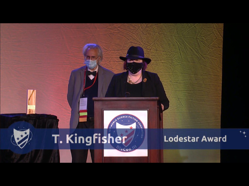 worldconya's tweet photo. Congratulations to @UrsulaV for winning the 2021 #LodestarAward!! https://t.co/iyL27YFVmS
