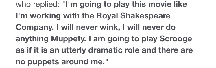 maryshyneonline's tweet image. Nobody:
Michael Caine playing Ebenezer Scrooge in A Muppet Christmas Carol: