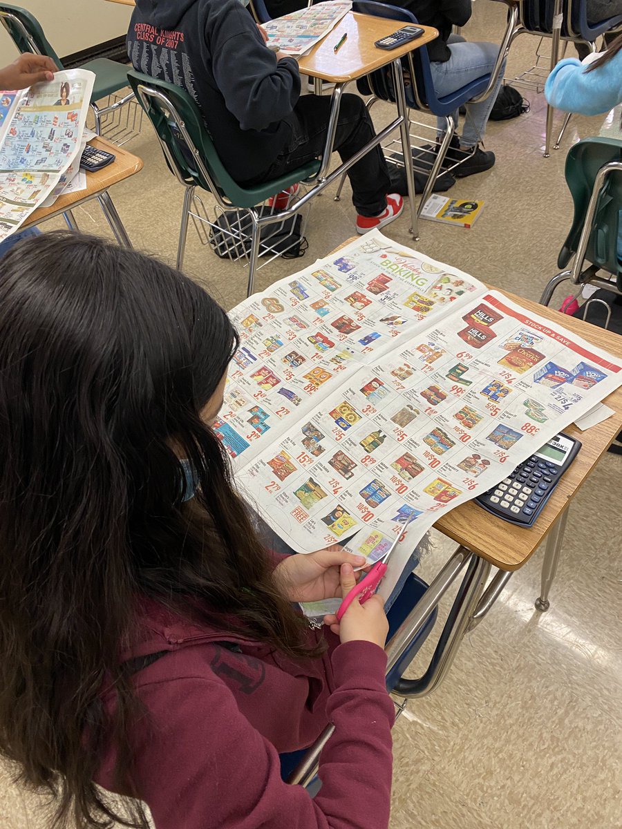 BSGMathCoach's tweet photo. Loved spending the day away from our 💻 and going #oldschool with our Unit Rate Shopping project over in Mrs. Reed’s 7th Grade Class @GompersD86 @StrackAndVanTil #mathcoach #juniorhigh #7thgrade #unitrate https://t.co/Ha1m3jvVMj