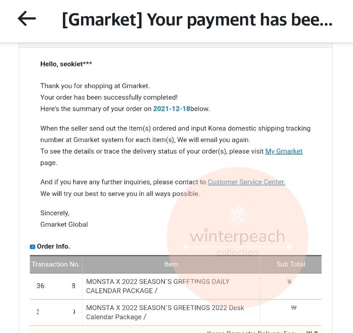 winterpeach_x's tweet photo. [SECURED]

MX 2022 Season's Greetings from SSQ Gmarket &amp; Ktown4u are secured 😊

We are also open for the ff:
🌸 Pasabuys
🌸 KR box sharing
🌸 FS Assistance

#WinterPeachUpdate https://t.co/TkGfFr4Dwo