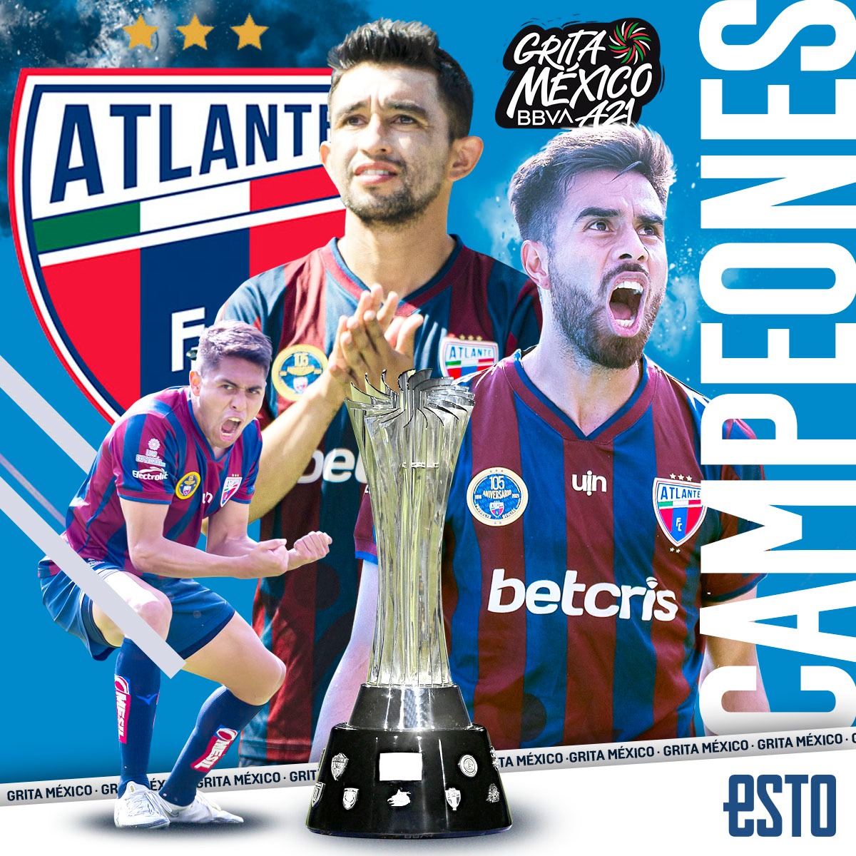 estoenlinea's tweet photo. CAMPEOOOONES, CAMPEOOOONES, OLÉ OLÉ OLÉEEEE🎉🎶🎵

Los Potros de Hierro del @Atlante son nuevos campeones de la #LigaExpansionMX al derrotar 3-0 al equipo de @TMFCoficial 🏆🇲🇽

👉🏻https://t.co/dwZLhUiAIE https://t.co/h44n8RQ0dl