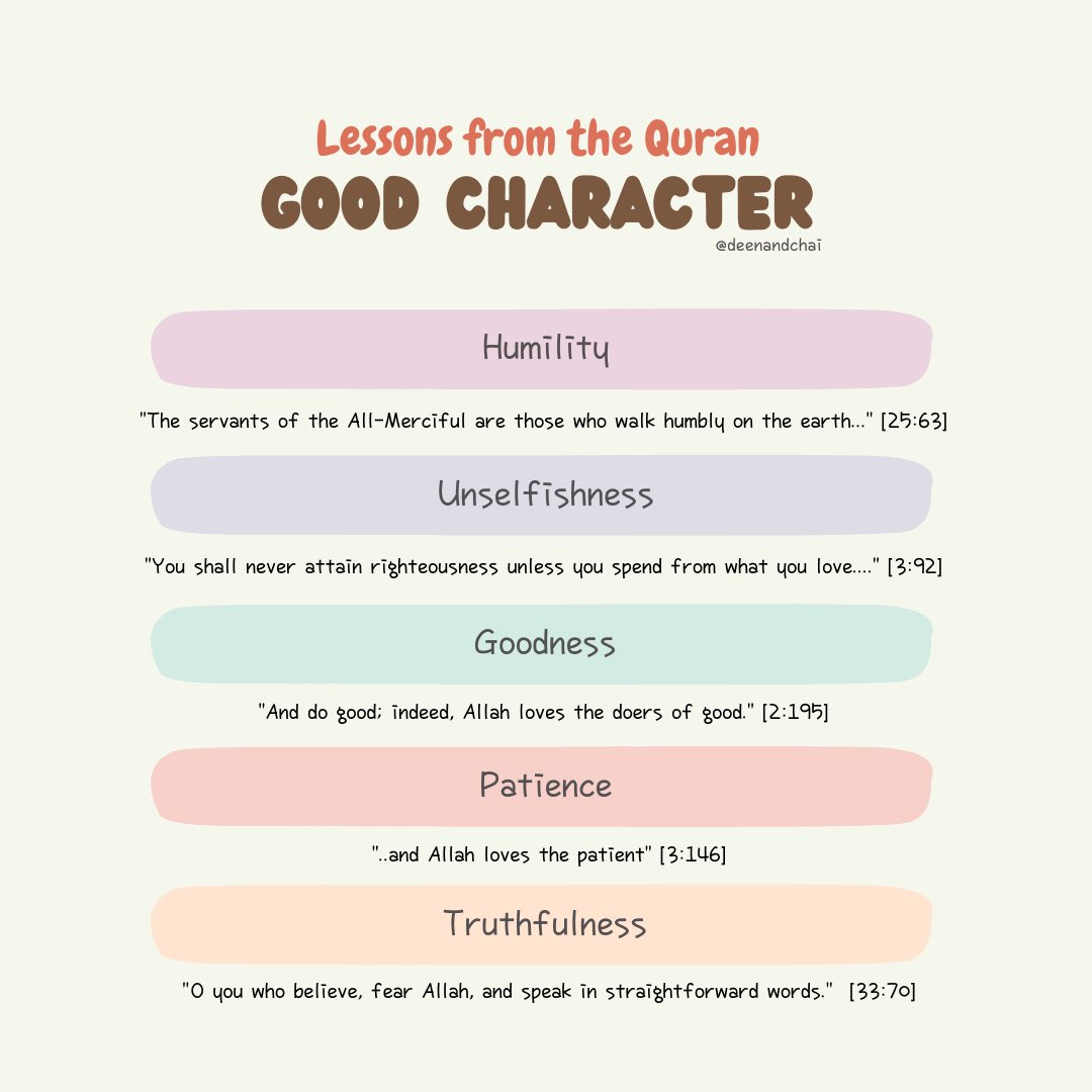 deenandchai's tweet photo. The Quran is full of beautiful lessons 🤍 May we be amongst the people whom Allah loves 🤲 https://t.co/va4LFkhu7b