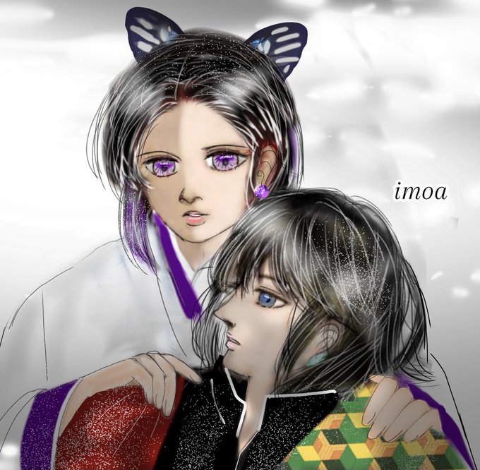 hiiirnolun rr#／／kviさんがTwitterに投稿した胡蝶しのぶ(鬼滅の刃)のイラスト。