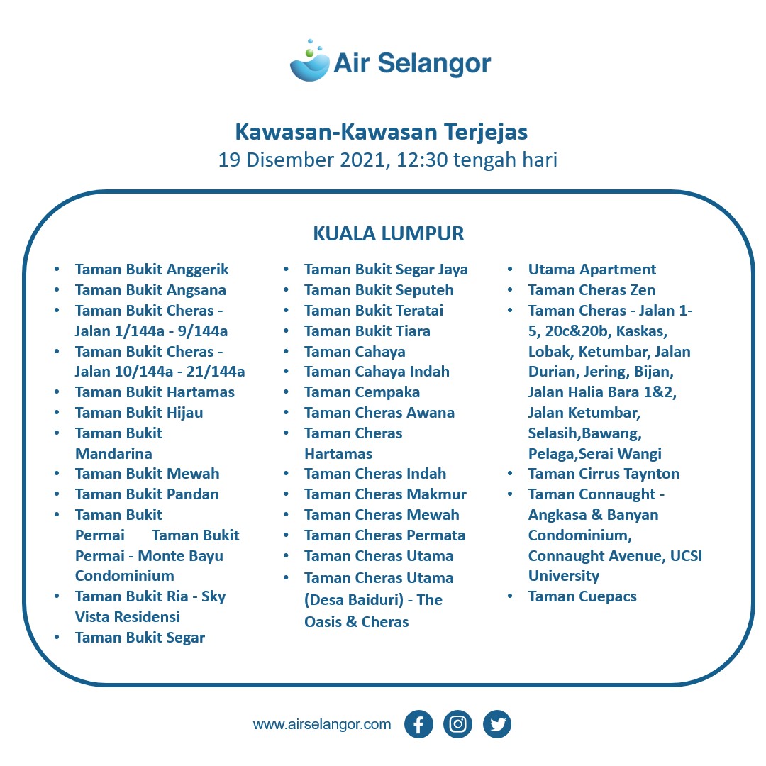 Thevibes Com S Tweet Just In The Water Treatment Plant In Langat 2 And Cheras Batu 11 Had To Be Suspended While The One In Sg Langat Was Operating At Partial Production Due