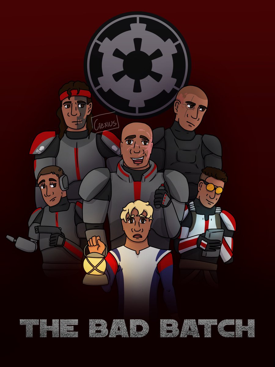 Crexius0's tweet photo. Bad Batch Week Day 7- Free Choice (I made a poster-type thing)
@badbatchweek #badbatchweek2021 #starwars #BadBatch https://t.co/HTmmBLa4kq