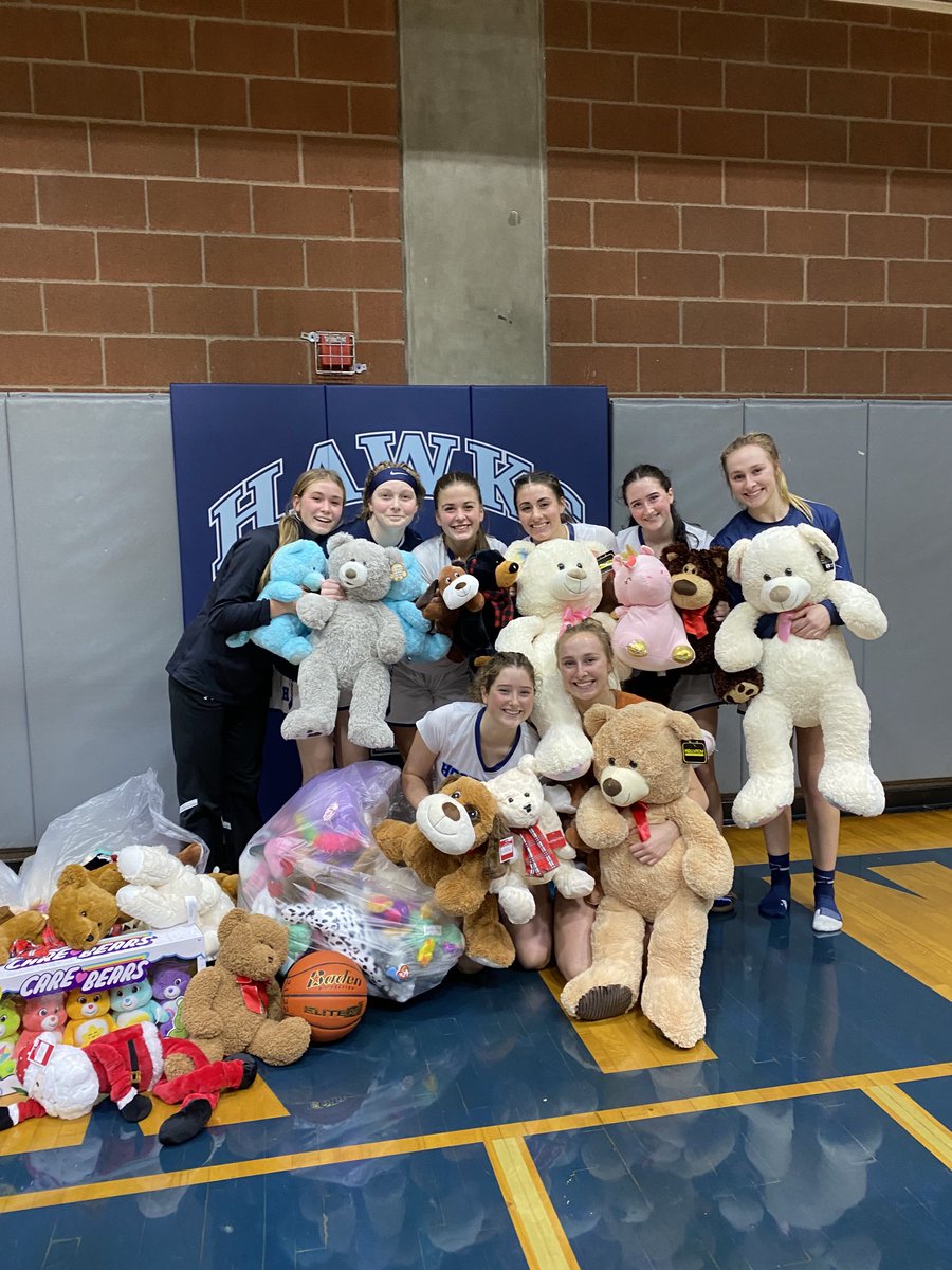 Hockinson girls basketball, Hockinson community and the visiting Woodland Beavers collected 200plus stuffed animals for charity Last minute idea that was successful tonight. The good stuff!