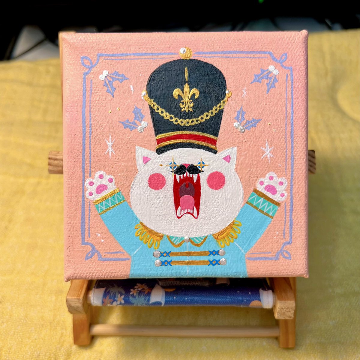 Holiday Kitty! This is #Nutcracker cat with #acrylicpainting