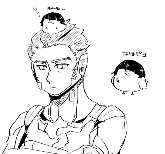 アオガミサンとなほぴよ(よわいいのち) 