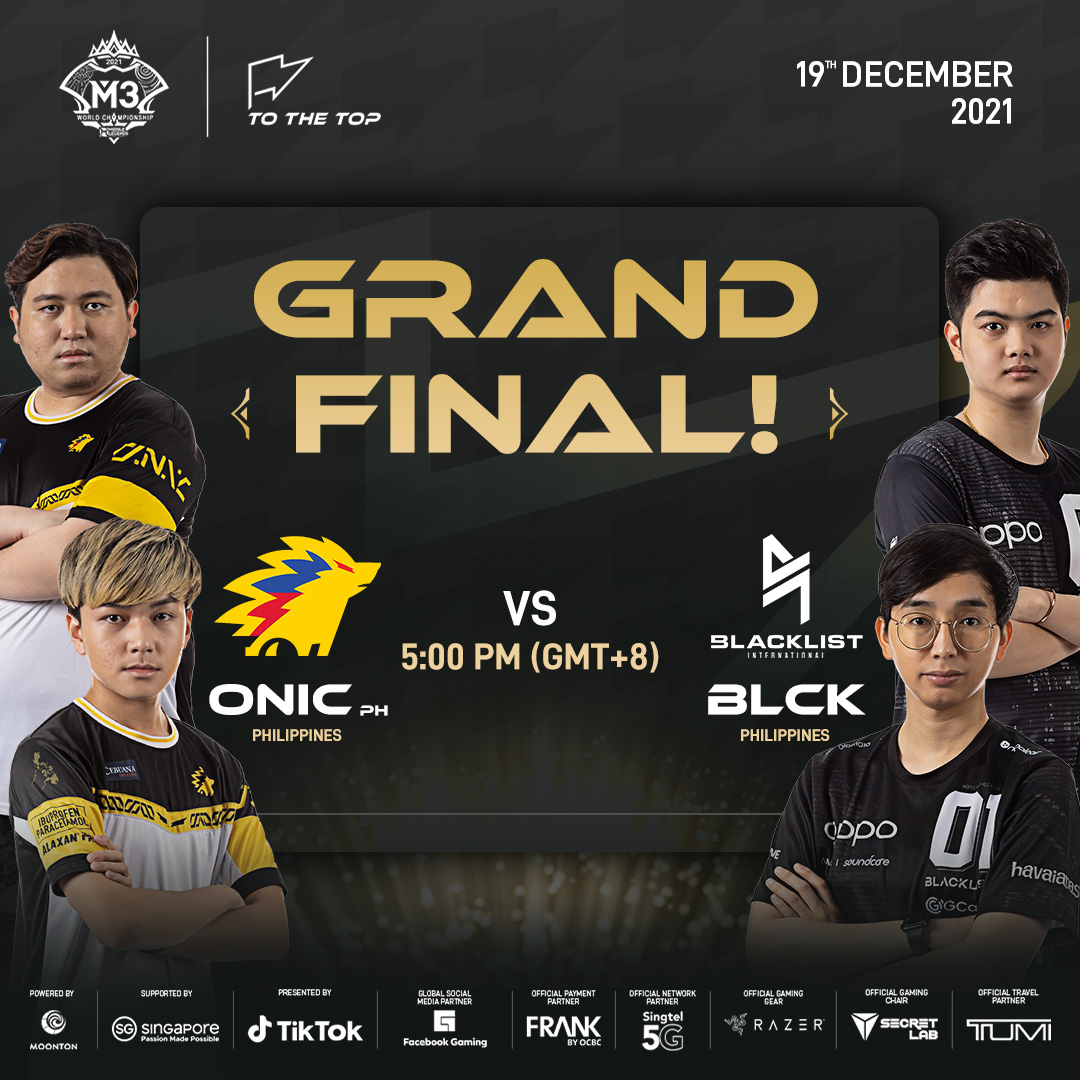 M3 World Championship Grand Finals are about to begin ! 🏆

Two representatives from the Philippines will gather in the Grand Finals! 🔥 who will be the Champion? 👀

🇵🇭 ONIC PH vs BLCK 🇵🇭

#M3 #MLBBM3 #MLBBEsports