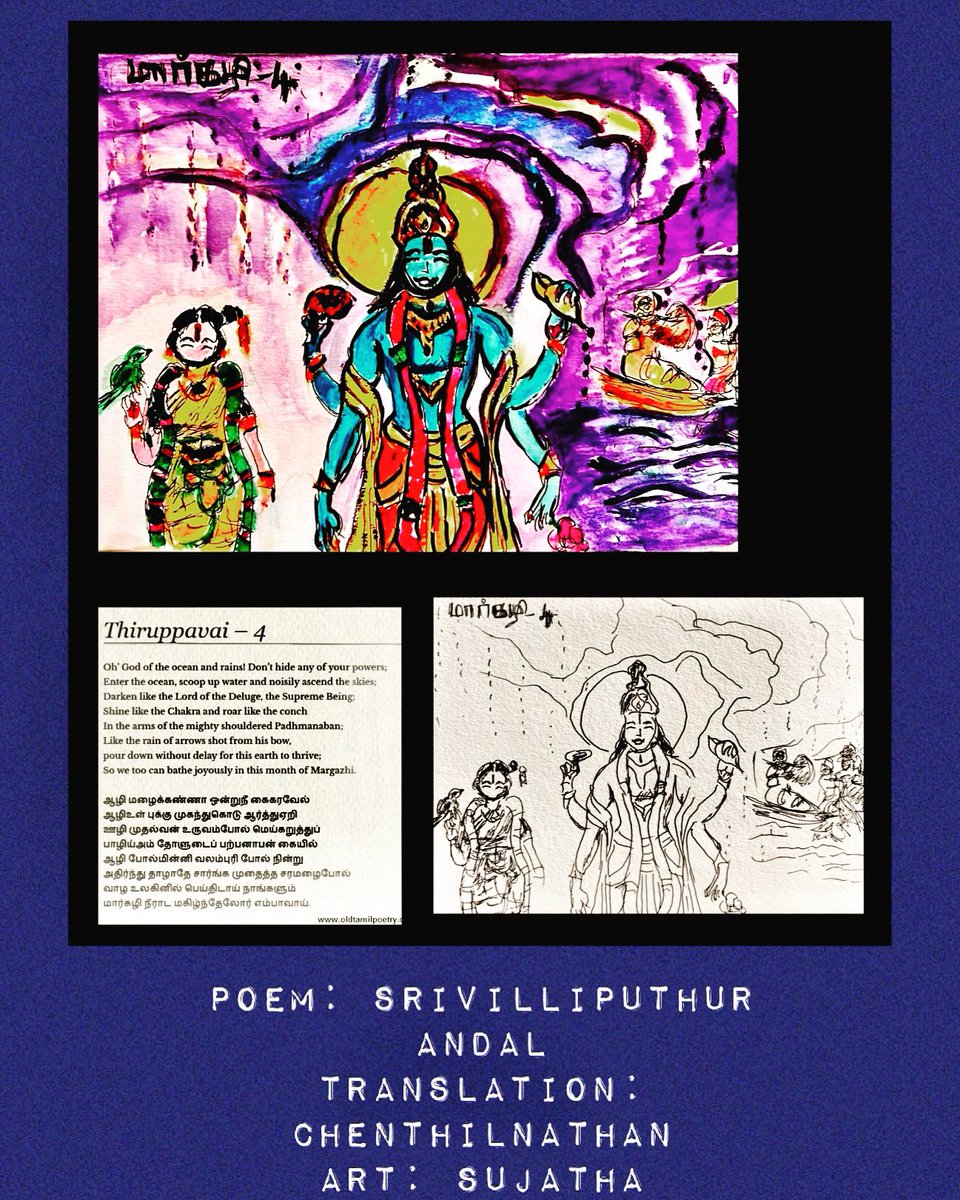 N_sujatha08's tweet photo. @OldTamilPoetry @chenthil_nathan #andal #Margazhi #margazhiday4 #artoftheday #artistontwittter @keshav61 @hinduaesthetic ..art poetry history & Divine, go beyond mere religion-for love of the language & for love of the Graceful Soodikudutha Sudarkodi.. #kothai ..we Surrender 🙏🏻✨ https://t.co/T48tvo97jL
