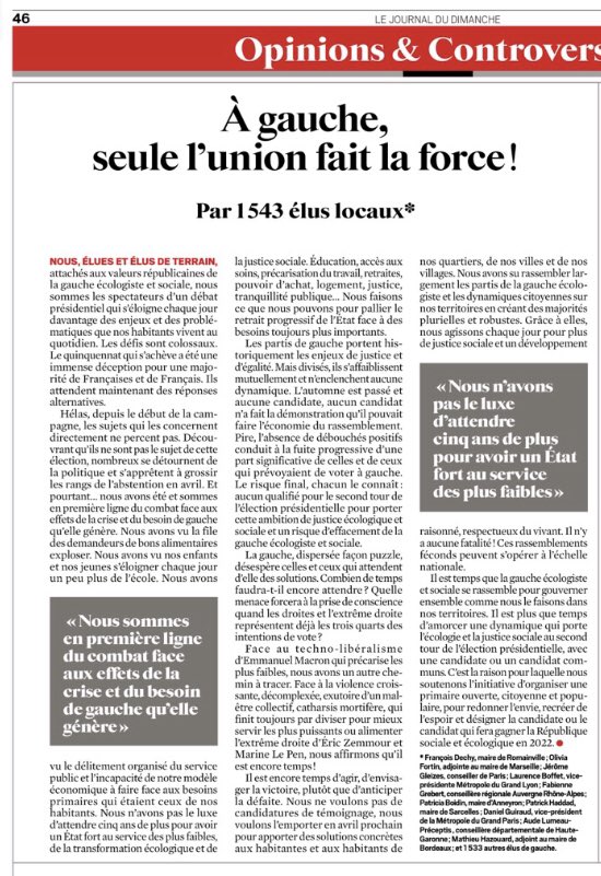 Serment2022's tweet photo. 1543 élus ont signé la Tribune du #SermentdeRomainville et appellent à une primaire ouverte, citoyenne et populaire pour une candidature unique en 2022 ! 
@DechyFrancois @olivia_fortin @JGleizes @leafiloche @LalanneJY @BossRudy2 @AurelTara31 @ABoixNeveu @robertoadrian https://t.co/uWHpDt74nx