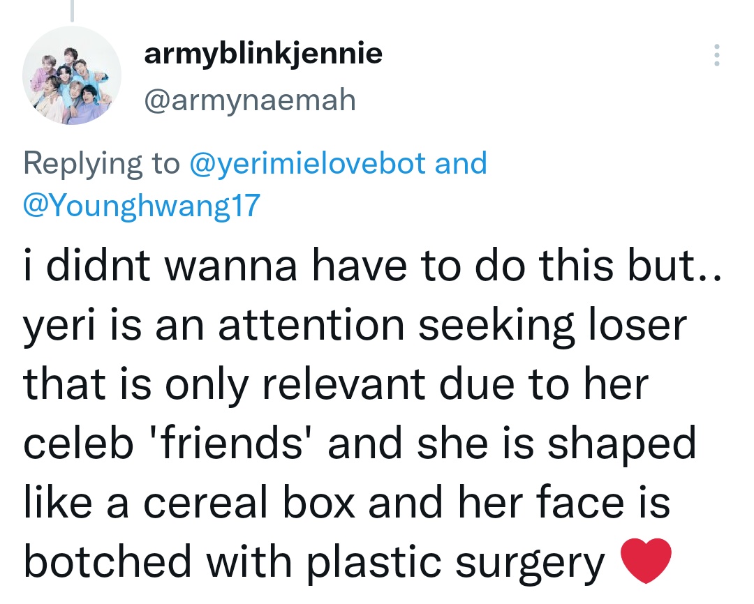 ProtectYerm's tweet image. TW // Bodyshaming

[🚨] Keep on reporting this user under abusive/hateful. Do NOT engage!



Use this form in reporting as well: