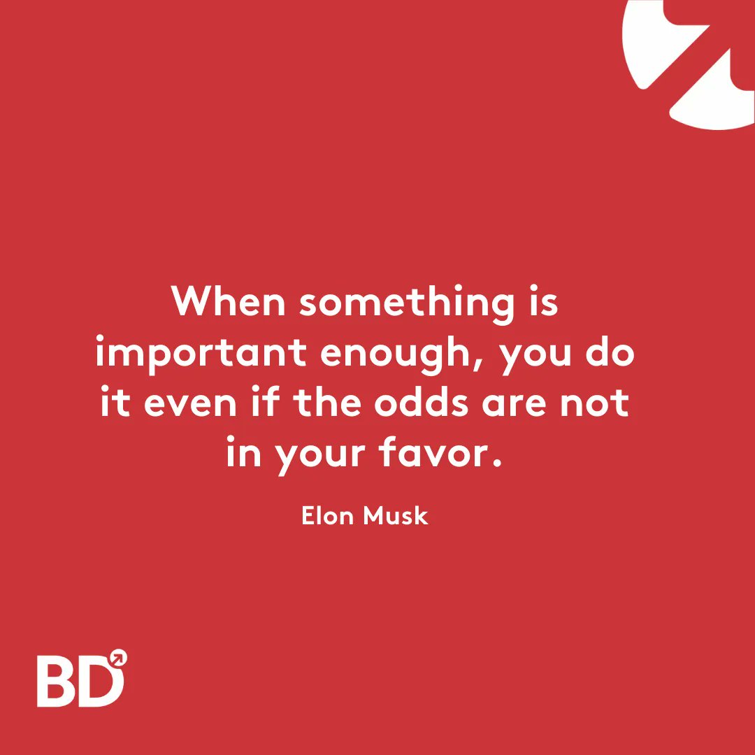 beyondiversity's tweet photo. "When something is important enough, you do it even if the odds are not in your favor." - Elon Musk
#worldleaders #motivation #beyondiversity https://t.co/Bec6Xhux1D