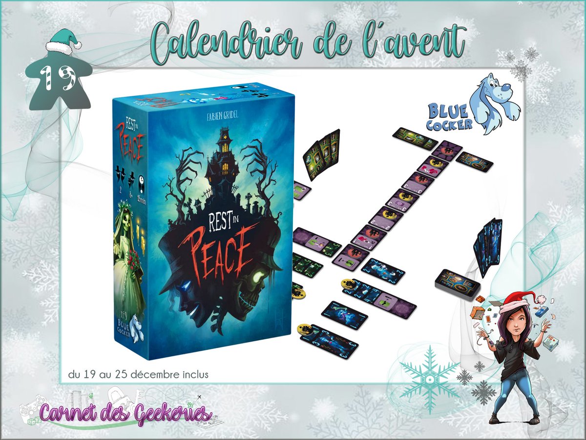 _Hina___'s tweet photo. 🎅#CONCOURS 🎄𝐂𝐚𝐥𝐞𝐧𝐝𝐫𝐢𝐞𝐫 𝐝𝐞 𝐥'𝐀𝐯𝐞𝐧𝐭 🎁Case n°19

Duel d'esprits pour hanter les châteaux &amp; manoirs de vos ancêtres dans un jeu tactique pour 2 joueurs !

🎁 A gagner : Rest in Peace
🎄 RT + Follow @_Hina___

🌟Fin le 25/12/21
🇫🇷🇧🇪

#j2s #bgg #boardgames https://t.co/b2ZVItW1fq