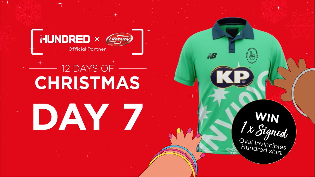 It’s Day 7 of <a href="/LifebuoyUK/">Lifebuoy UK & IE</a>'s #12daysofChristmas giveaway. Follow us &amp; RT before 23.59 ⏰ for a chance to win an Oval Invincibles <a href="/thehundred/">The Hundred</a> signed shirt 🎽!#merrychristmas 🎄🏏⛄️

T&amp;Cs: lifebuoy.co.uk/12daysofchrist…