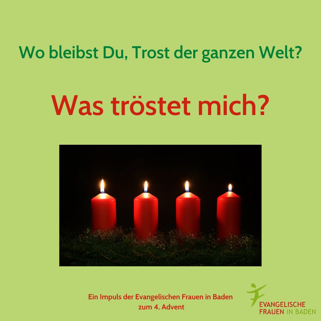 Einen schönen 4. Advent! Und, nicht vergessen, heute um 16 Uhr feiern wir einen Festgottesdienst zu 50 Jahre rechtliche Gleichstellung als Zoom-Gottesdienst. Hier findet ihr den Link: gleichundberechtigt.de