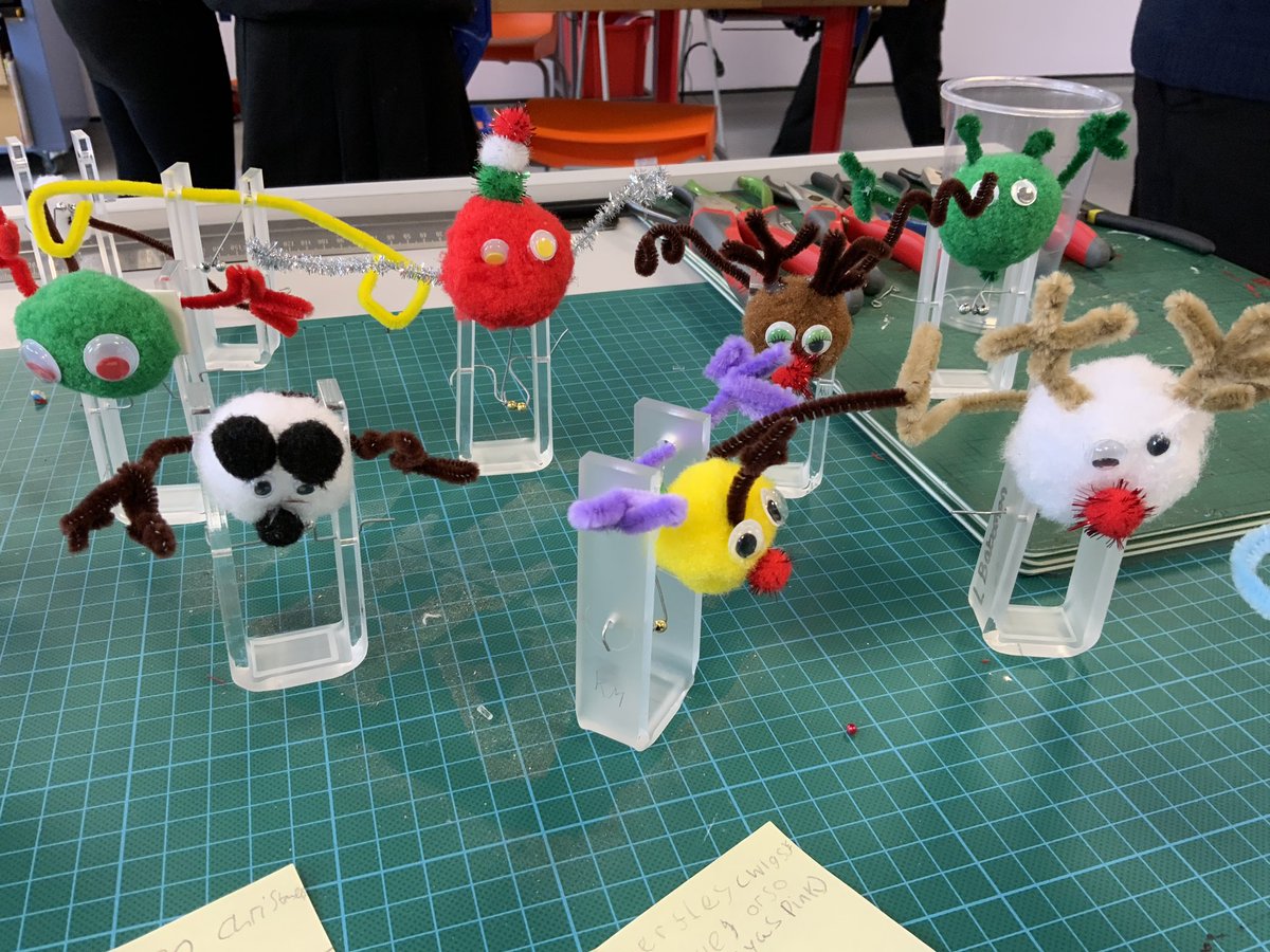 edconstantine2's tweet photo. I just love being off-timetable in the run-up to Christmas. Had a whole morning with my form group, so we got working on something I’d wanted to do for ages- a Rob Ives inspired mechanical toy! #robives #mechanicaltoy #dtchat #designandtechnology #mechanisms https://t.co/dtkEg2YaQh