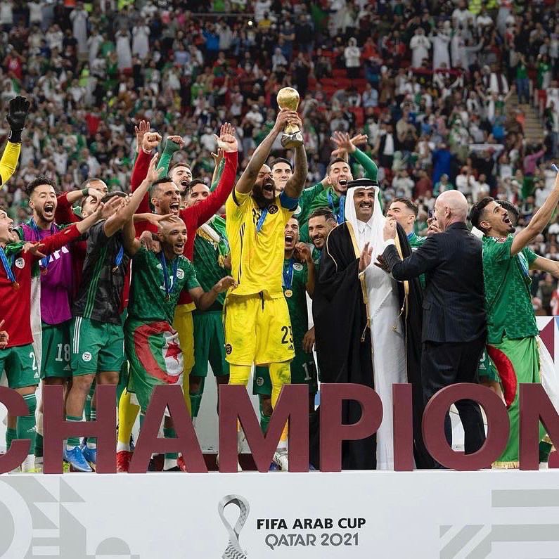 MenonRanjeev's tweet photo. There couldn’t have been a better way to celebrate #QatarNationalDay
Qatar’s success in hosting the FIFA Arab Cup 2021™️, a spectacular win by Algeria and thrilling victory by the Qatar to secure 3rd place made this tournament a thoroughly entertaining event.
#SeeYouIn2022 https://t.co/tlBXFPhmCh