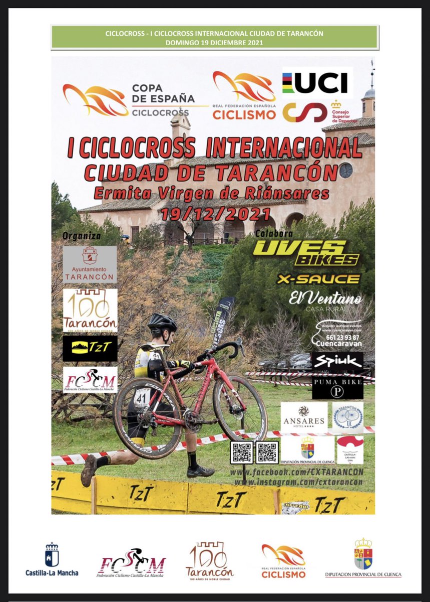 Finalizamos la #CopaEspañaCX en el 1er Ciclocross Internacional de Tarancón (Cuenca), última prueba de la competición.