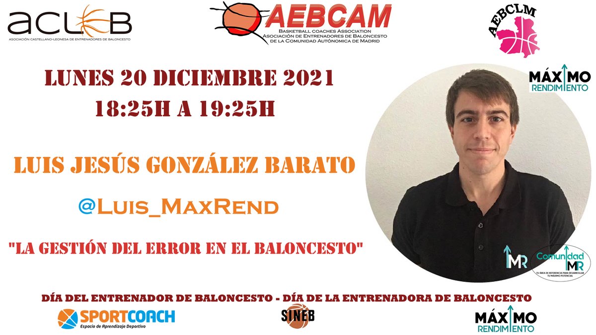 Aebcam_basket's tweet photo. Segunda charla de la tarde de la mano de @Luis_MaxRend , tratando desde el ámbito de la psicología, tan importante en nuestro trabajo , siempre aportando y generando para l@s entrenadores/as @Max_Rendimiento 
#diadelentrenadordebaloncesto #19y20diciembre2021 #segundaedicion https://t.co/Ip01Lmd1ZE