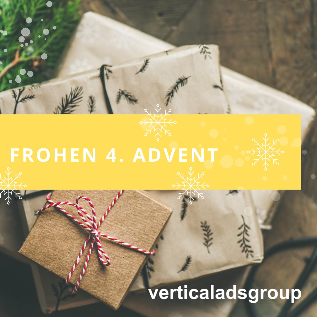 Heute ist der letzte Sonntag im #Advent,
was man gut daran erkennt,
dass die 4. Kerze brennt! 🕯️
 
Wir wünschen fröhliche und erholsame #Weihnachtstage 🎄🔔 und einen guten Rutsch ins neue Jahr 2022 🥂🎊

Eure verticalAds Group 😊

#verticaladsgroup #affiliatemarketing