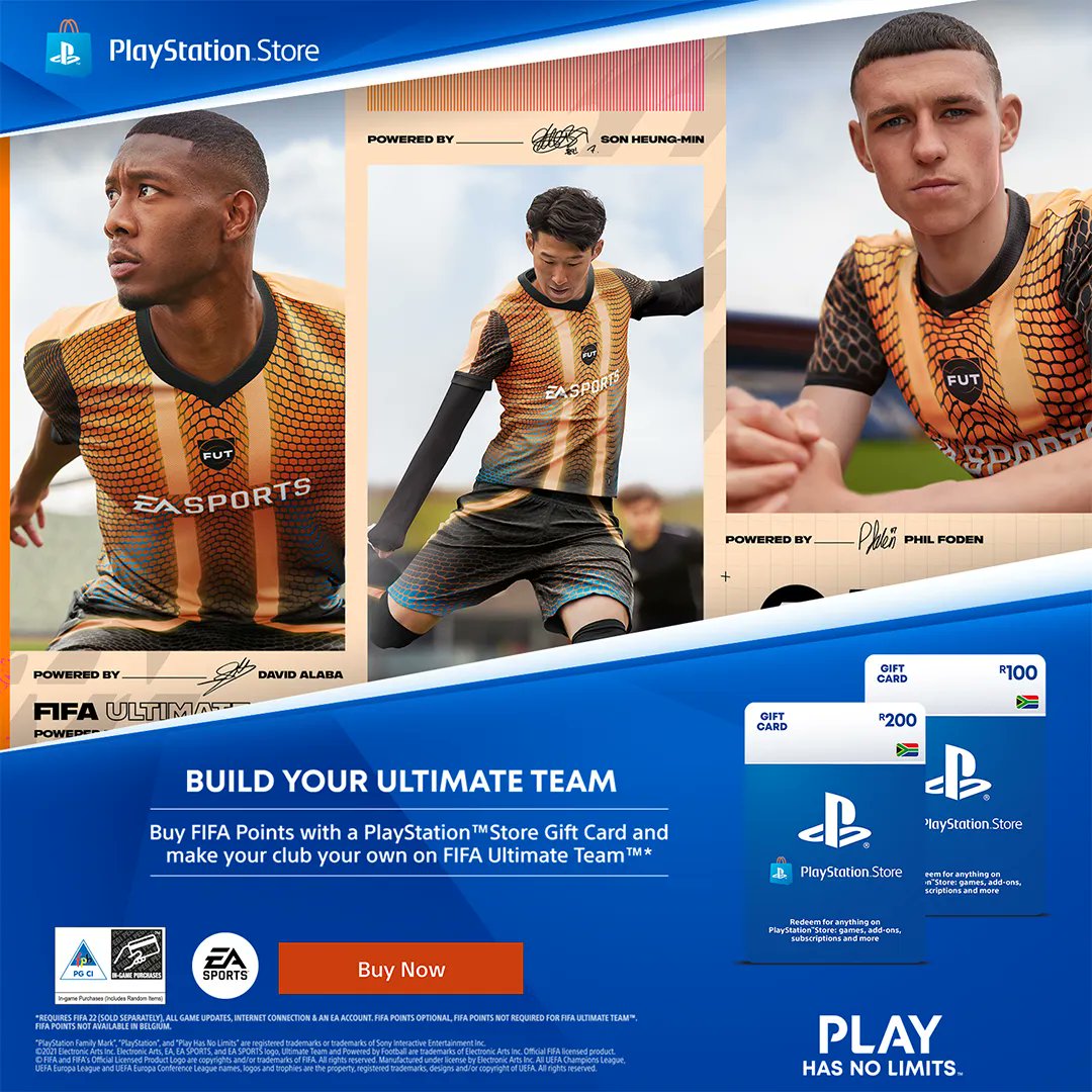 TeamFinity on Twitter: "You can buy FIFA points with a Playstation™️ Gift Card and get your favourite players to wear the colours of your very own Ultimate Team. Who would you