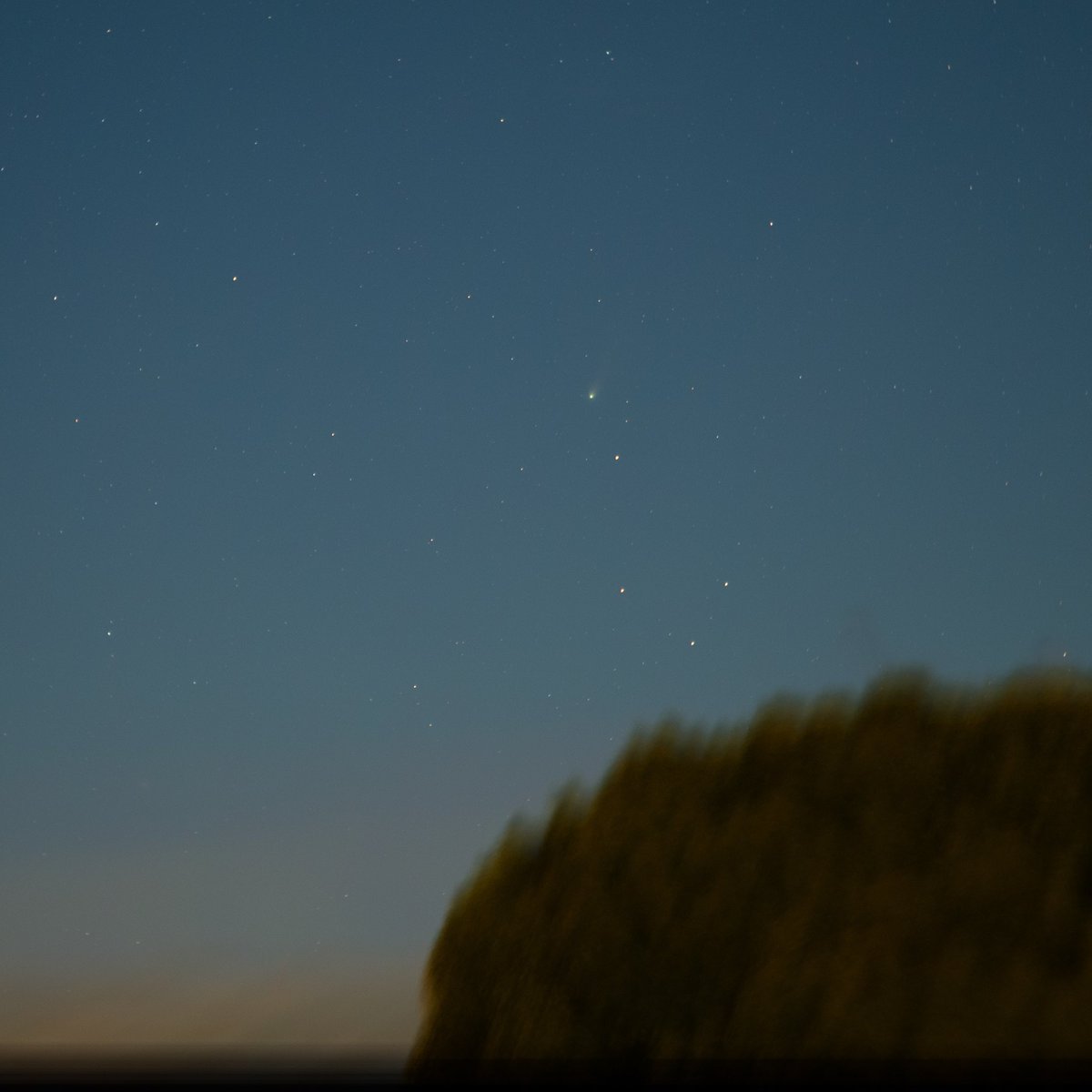 Well she ain’t much but I caught a glimpse in my camera of Comet Leonard in the dying light as it sunk over the western sunset. 40 x 2” f5.6 ISO 6400 105mm / Canon 6D Mk II - Taken from St Helena lookout, Byron Bay. 🙂