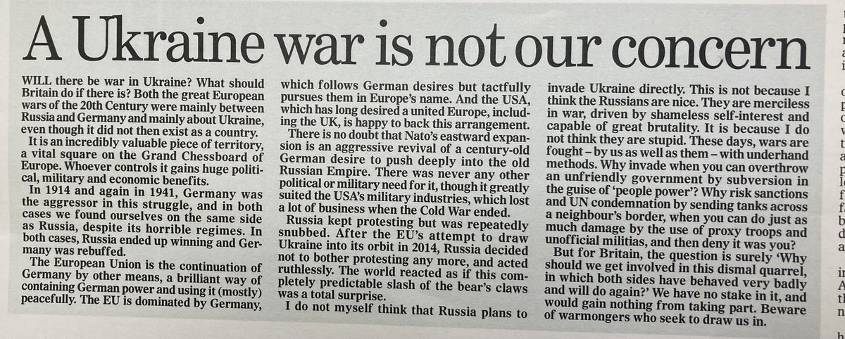 ClarkeMicah's tweet photo. Beware of warmongers trying to drag us into yet another Russo-German war . My Mail on Sunday column today: https://t.co/qh2dr5xS6r