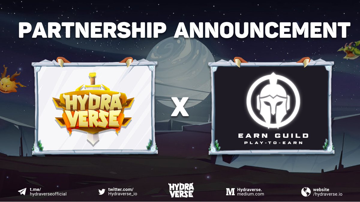 Hydraverse (@hydraverse_io) on Twitter photo We are happy to announce our latest collaboration with <a href="/EarnGuild/">Earn Guild</a> - a decentralized player's guild for play-to-earn gamers 🤩
In this partnership, EarnGuild will support marketing on social media and help mature the guild-player ecosystem within Hydraverse 😎 We are happy to announce our latest collaboration with <a href="/EarnGuild/">Earn Guild</a> - a decentralized player's guild for play-to-earn gamers 🤩
In this partnership, EarnGuild will support marketing on social media and help mature the guild-player ecosystem within Hydraverse 😎