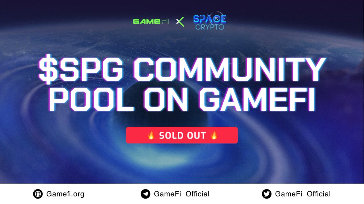 GameFi_Official's tweet photo. 🎊As expected, $SPG Community pool finished shortly after opening 
Congratulation to @SpaceCryptoGame team🍻

Remember our next schedule will be on Dec 22
🔰Listing time: 4:00 pm UTC, Dec 22
🔰Claiming time: 5:00 pm UTC, Dec 22

#GameFi_IGO $GAFI https://t.co/Xih25o2hje
