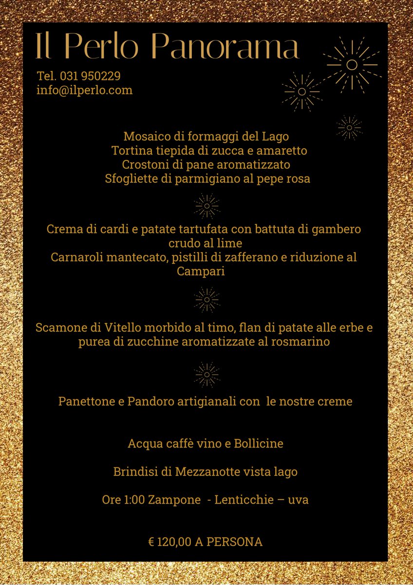 Ilperlo's tweet photo. E per Capodanno....
Poche le stanze disponibili, ma qualche posto a tavola...
Prenota e festeggia il Fine Anno in tranquilla simpatia
https://t.co/4q1HTBPiJT https://t.co/qzwwqeceOz